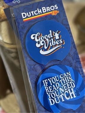 Dutch Bros Blue Round Car Cup Holder Coasters